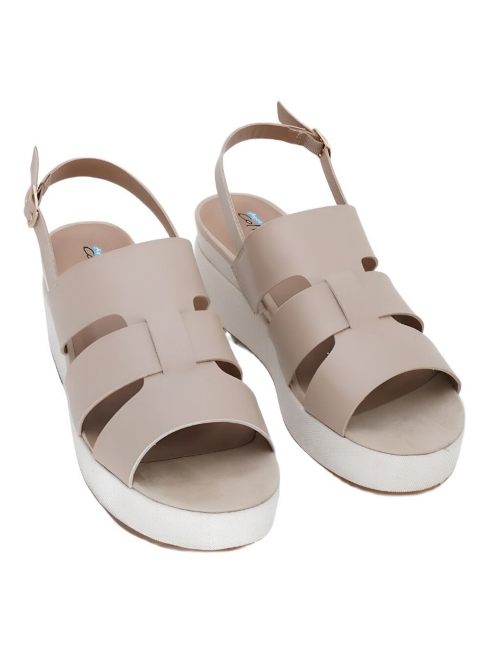 Aqua College Women's Nadi Slingback Platform Sandal Sand Lea Tan Size 9.5M